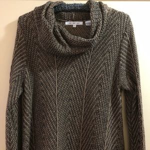 Brown/black cotton tunic sweater